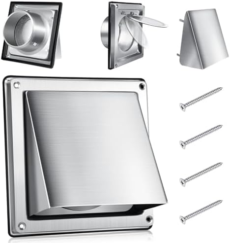 4 Inch Metal Dryer Vent Cover External Extractor Wall Vent Cushioned Stainless by Demonwer