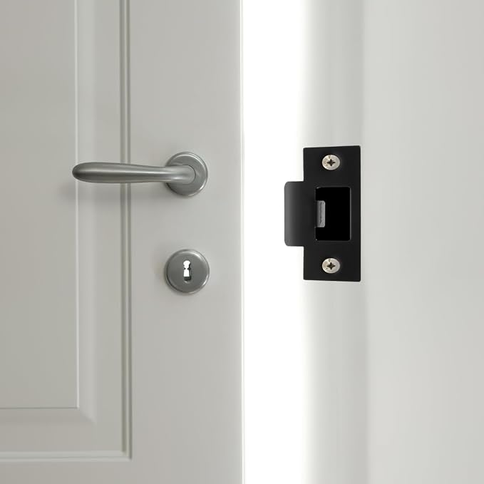 4pcs Door Strike Plate Black 2-3/4“ Deadbolt Strike Plate, Replacement Door - Image 8