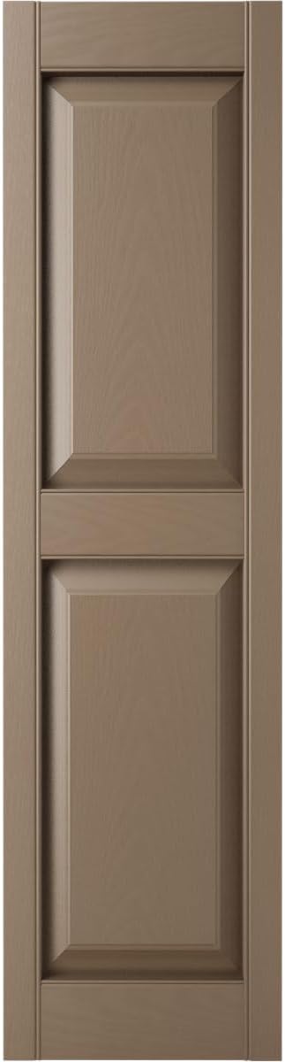 12"W x 55"H Lifetime Vinyl, Standard Two Equal Panels, Raised Panel Shutters - Image 2