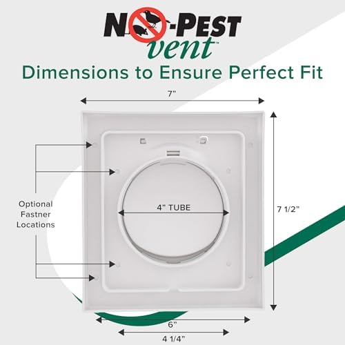 no-pest vent, Dual Door Dryer Vent Cover Outdoor 4 inch, Made in USA w Highest - Image 5