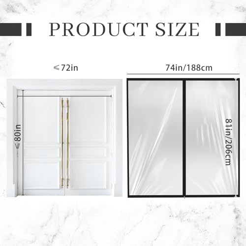 Amylove Zipper 72 x 80 Inch Dust Barrier Door, 6 x 6.7 ft Construction Wall - Image 2