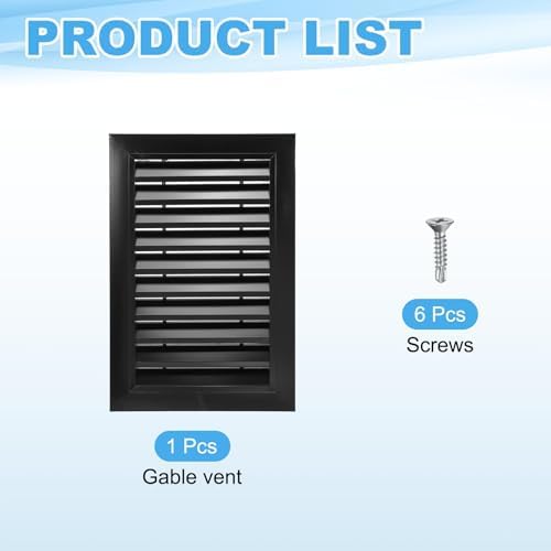 PATIKIL 18 x 12 Inch Gable Vent, 10 x 16 Inch Duct Opening Size - Image 3