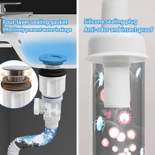 Bathroom Sink Drain Pipe Kit, Bathroom Sink Drain - Image 3