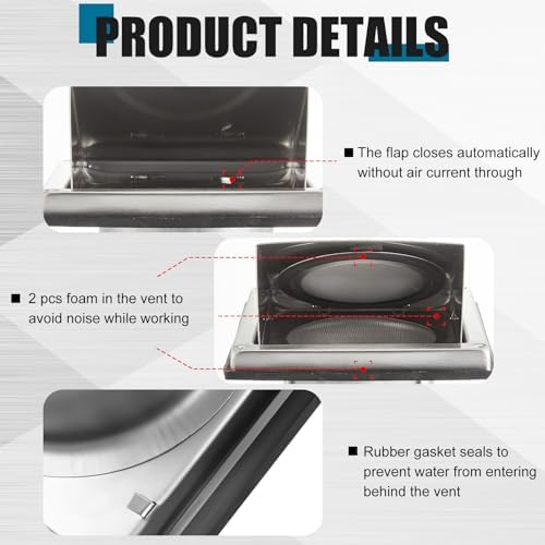 Gisafai 6 Inch Dryer Vent Cover Outdoor - Image 4