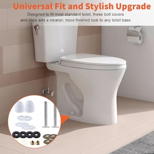 Toilet Floor Bolts and Caps Set Stainless Steel Toilet Flange Repair Kit Closet - Image 6