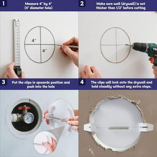EASY-EXS Access Panel Round 5" Spring-Clip Plastic White - Image 3
