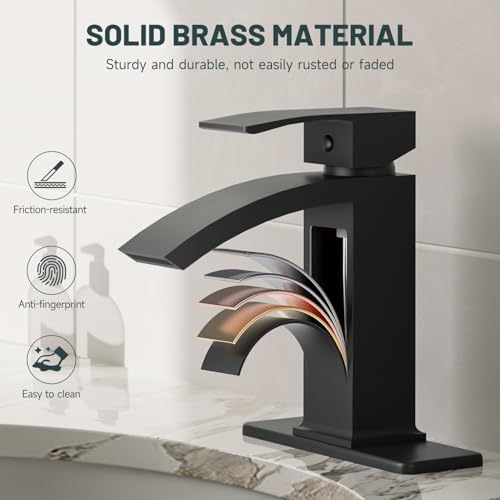 Matte Black Waterfall Bathroom Faucets - Image 4