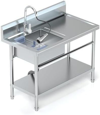Stainless Steel Utility Sink Freestanding Single Bowl Laundry Sink by EHVCISTQProductShowcase