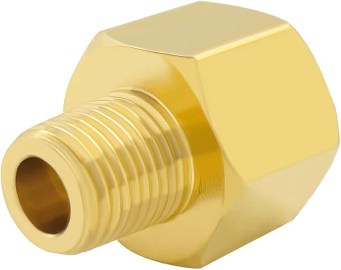 Hooshing 2PCS Brass Pipe Fitting 1/8" NPT Male to 1/4" NPT Female Reducer - Image 6