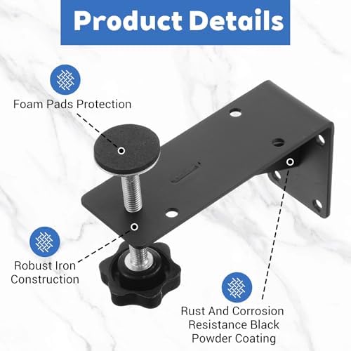4 Pack Black Undermount Sink Brackets, Heavy-Duty Adjustable Support & Repair - Image 3