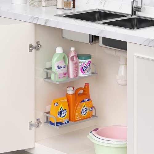PUSDON 2-Pack Wide Hollowout Shower Caddy & Spice Rack, Wall Mount Bathroom - Image 7