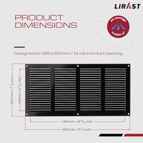 14x6 Vent Cover with Built-in Screen - Image 6