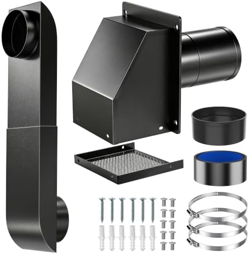 Periscope Dryer Vent with 4 Inch Dryer Vent Cover Outside, 9.5-14.5" Stainless by Popbee