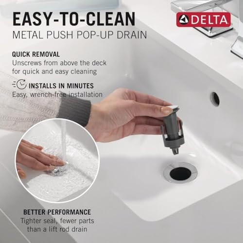 Delta Trinsic High Arc Centerset Bathroom Faucet, Polished Nickel 3-Hole - Image 6
