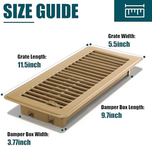 VOISEN Floor Register 4x10, 2 Pack Brown Floor Vent Covers - Image 3