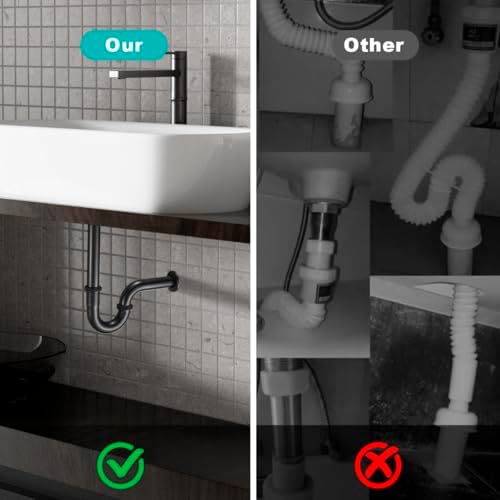 Bathroom Basin Adjustable Height 1-1/4 Bottle Trap, U Shape Sink P Trap - Image 4