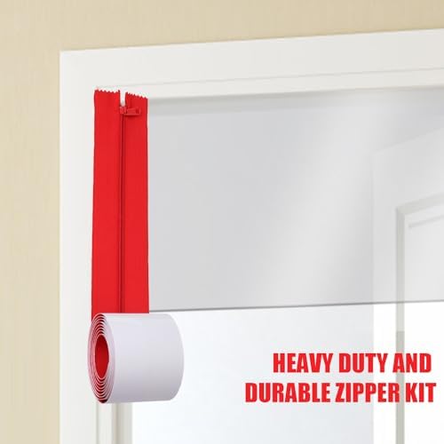 4pcs Dust Barrier Zipper, 7ft x 3in Self-Adhesive Tarp Double Zipper Instant - Image 6