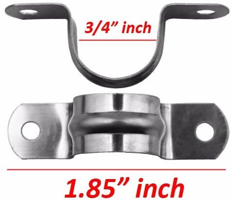 Wideskall® 3/4" inch Heavy Duty Pipe Tube Conduit Steel Hanger U Strap Clamps - Image 2