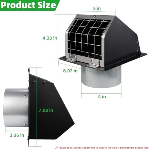 4" Dryer Vent Cover Outdoor, Dryer Vent Covers - Image 2