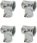 4Pcs Galvanized Pipe Fittings Single Socket Tee Steel Pipe Pipe Clamps Fits 1 by FLEXKEA