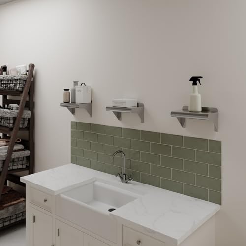 AmGood 12 in. x 16 in. Stainless Steel Wall Mount Shelf - Image 7