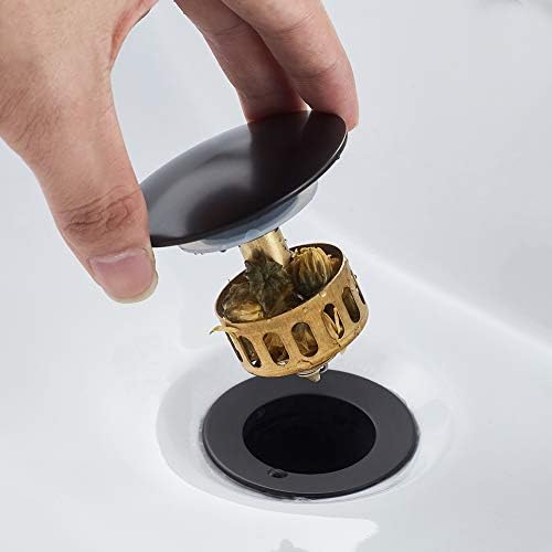 Bathroom Sink Drain with Overflow Hole Black Vessel Vanity Sink Pop Up Drain - Image 3