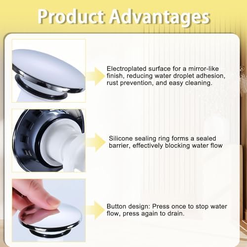 Bathroom Sink Pop Up Drain Stopper - Image 3