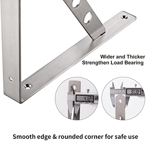 YUMORE 16 Inch Shelf Bracket, Heavy Duty L Bracket, 2 Pack - Image 2