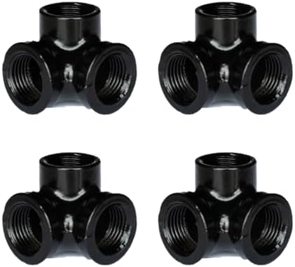 1/2" 3-WAY ELBOW Industrial Threaded Black Iron Pipe Fittings; Black Semigloss by PRIMPIPEWORKS