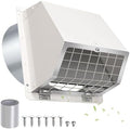 6 Inch Hooded Wall Vent with Flap and Mesh, 6 inch Dryer Vent Cover, Wall Mount by JYINCPED