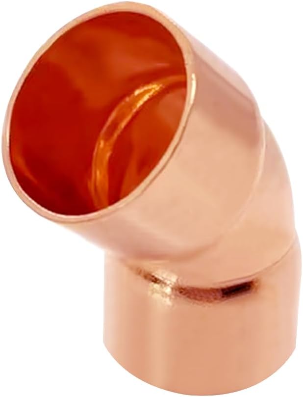 5 Pack 1" C x C Copper 45 Degree Elbow, Sweat Solder Pipe Fitting | Premium - Image 3