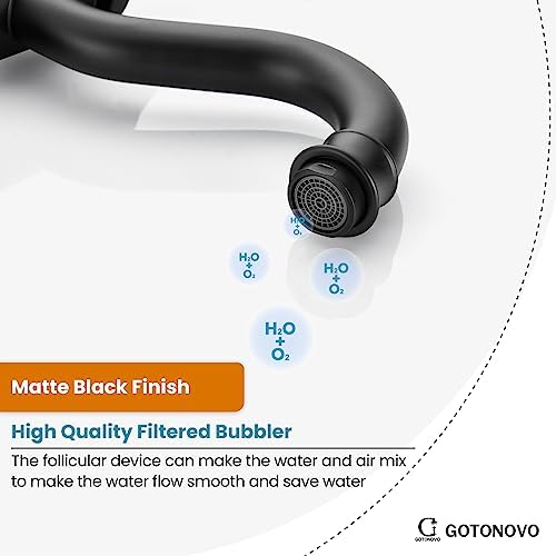gotonovo Vintage Bathroom Vessel Sink Faucet, Matte Black, - Image 6