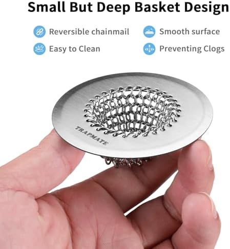 TRAPMATE 2PCS Bathtub Drain Strainer, 2.8" Patented Reversible Shower Tub Drain - Image 3