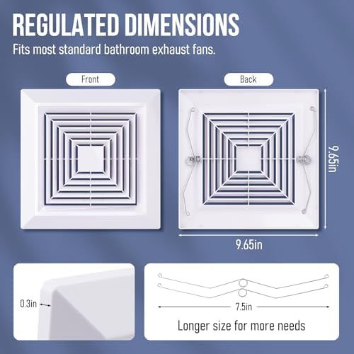 Bathroom Exhaust Fan Cover White Bathroom Ceiling Fan Grille - Image 2