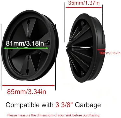3 3/8" Garbage Disposal Splash Guard, QCB-AM Sink Baffle Replacement - Image 2