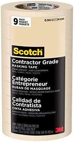 Scotch Contractor Grade Masking Tape, 0.94 inches by 60.1 yards, 36 Rolls by Unknown
