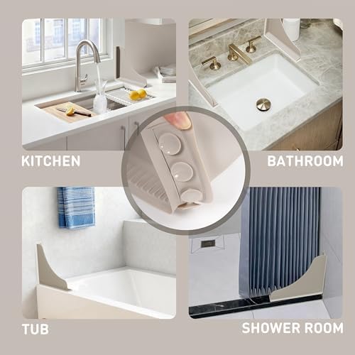 Roslim No-Adhesive Silicone Shower Corner Splash Guard, Reusable Suction Cup - Image 6