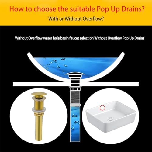 Bathroom Sink Drain Without Overflow Vessel Sink Lavatory Vanity Pop Up Drain - Image 2