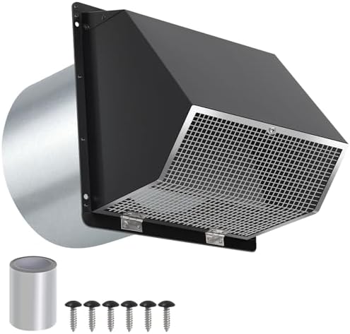 10 Inch Hooded Wall Vent with Screen and Damper, Outdoor Wall Exhaust Vent by JYINCPED