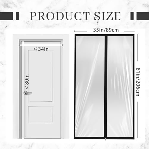 Amylove Zipper 34 x 80 Inch Dust Barrier Door Kit 2.8 x 6.7 ft Construction - Image 2