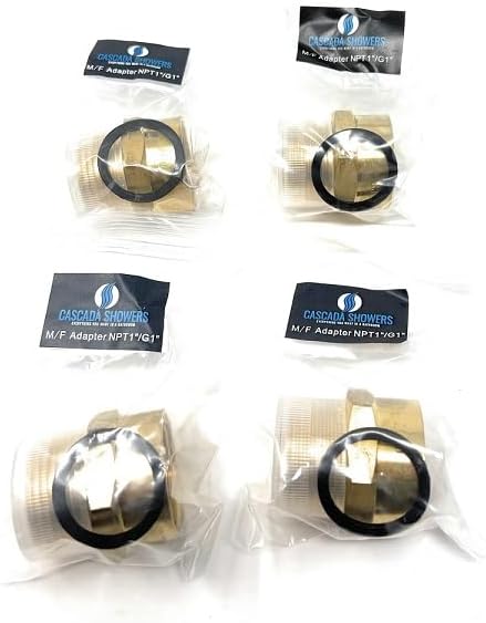 Cascada 1" G Thread Female to 1" NPT Male Adapter | Brass Pipe Fitting Adapter - Image 3