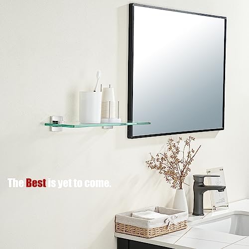 JQK Bathroom Glass Shelf, Floating Tempered Glass Shower Storage 16 by 5 inches - Image 4