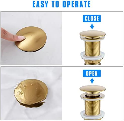 JONKEAN Bathroom Pop Up Drain Without Overflow, Vanity Vessel Sink Drain - Image 6