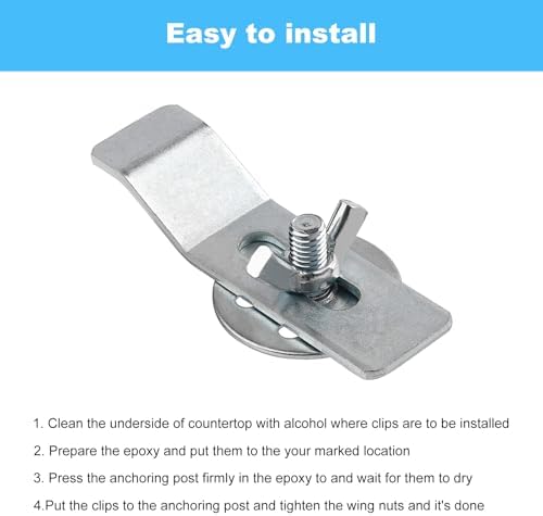 Sink Clips Kit, Sink Mounting Kit Bracket, Undermount Sink Clip, Kitchen Sink - Image 4