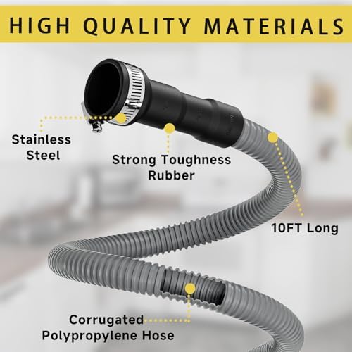 Universal Dishwasher Drain Hose, 10 Ft Dishwasher Discharge Hose Extension - Image 3