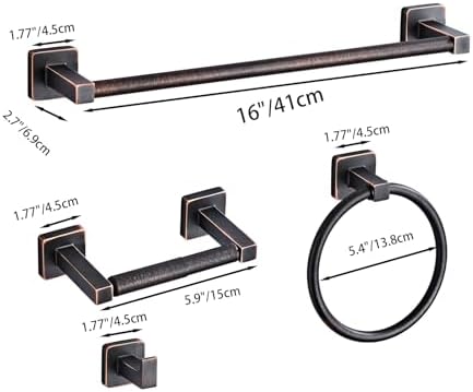 Bathroom Hardware Set 4 Pieces, Oil Rubbed Bronze Towel Bar Set Stainless Steel - Image 6