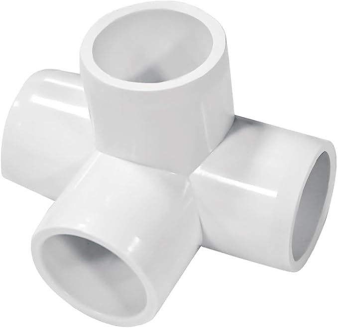 DSY 1/2" 4 Way Elbow PVC Pipe Fitting Adapter 4 Way SCH40 Connector - Image 2