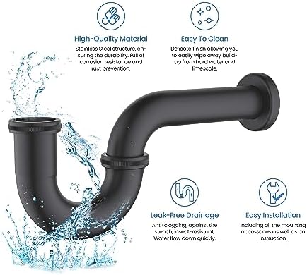 KIBI 1.5-inch Bottle P-Trap for Bathroom Sink | Decorative Brass Waste Drain - Image 7