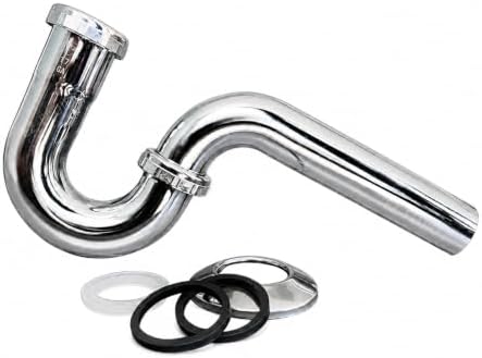 EZ-Fluid 1-1/2" Heavy Duty Kitchen Sink Chrome Brass P-Trap w/Zinc Nuts & by EZ-FLUIDPlumbingProducts