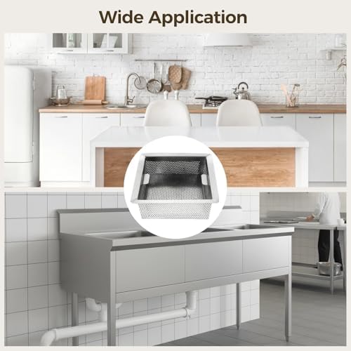 Commercial Floor Drain Strainer, Stainless Steel, 8.7 x 8.7 x 3.1 in, Large - Image 5